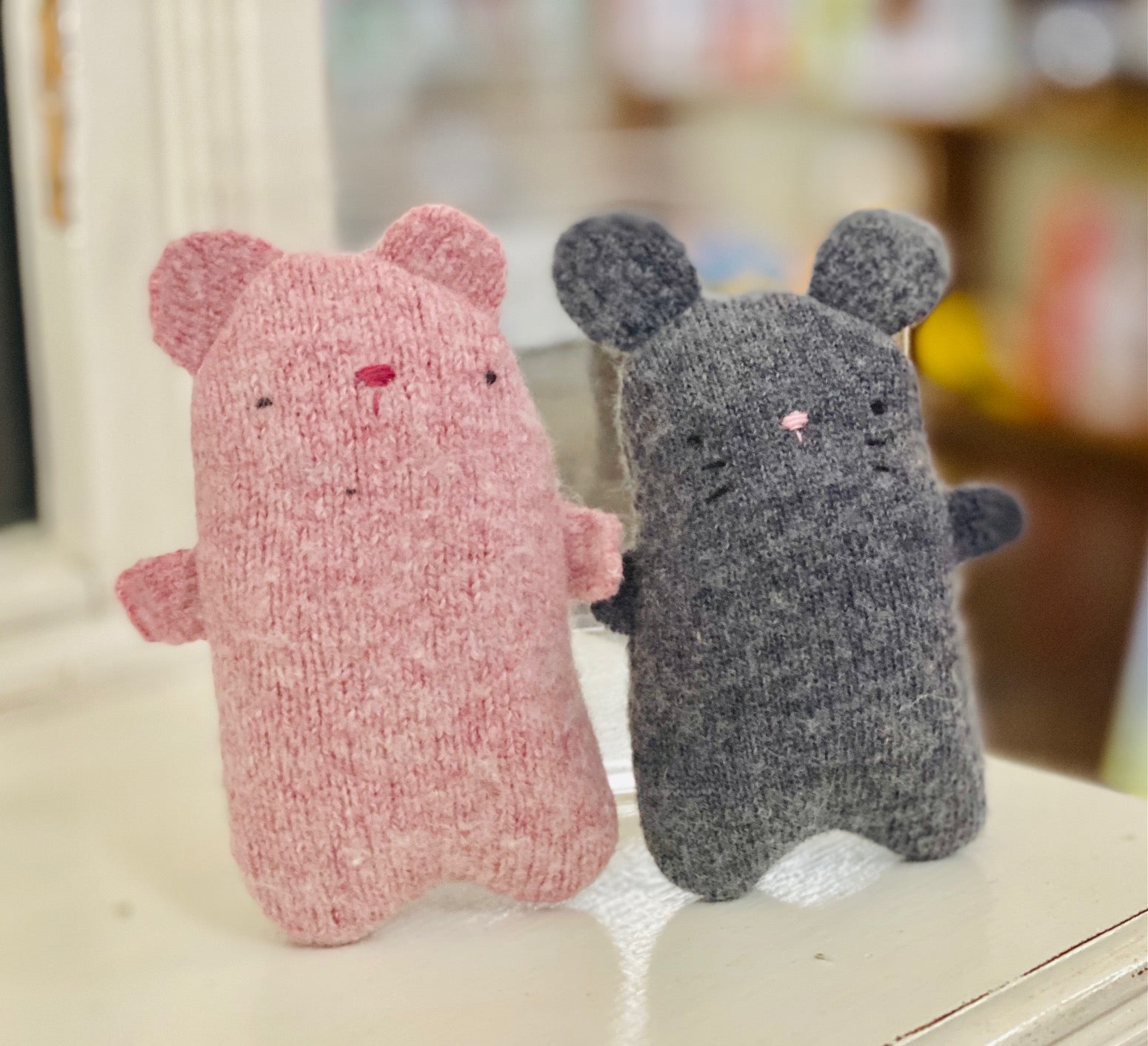 Hand Stitched Bunnies and Mice