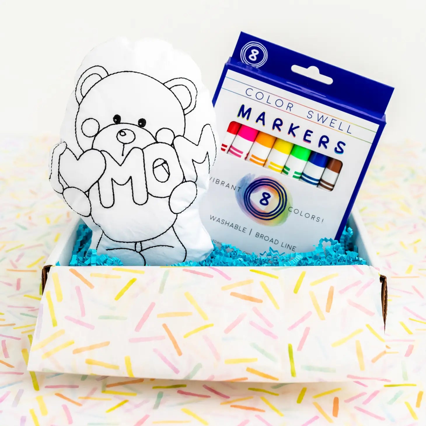 Doodle Art Pillow Kit: I Love Mom Bear